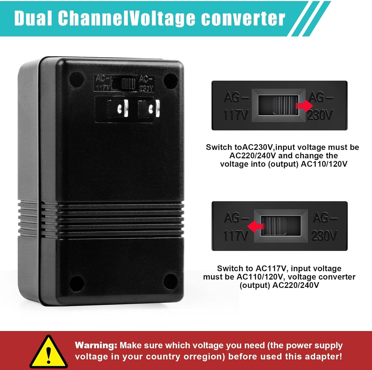 Transformateur Convertisseur De Tension, 100v-120v à 220v-240v 100w Adaptateur Universel De Voyage Adaptateur Prise, Abaissant/élévateur Convertisseur De Puissance Tension De Transformateur