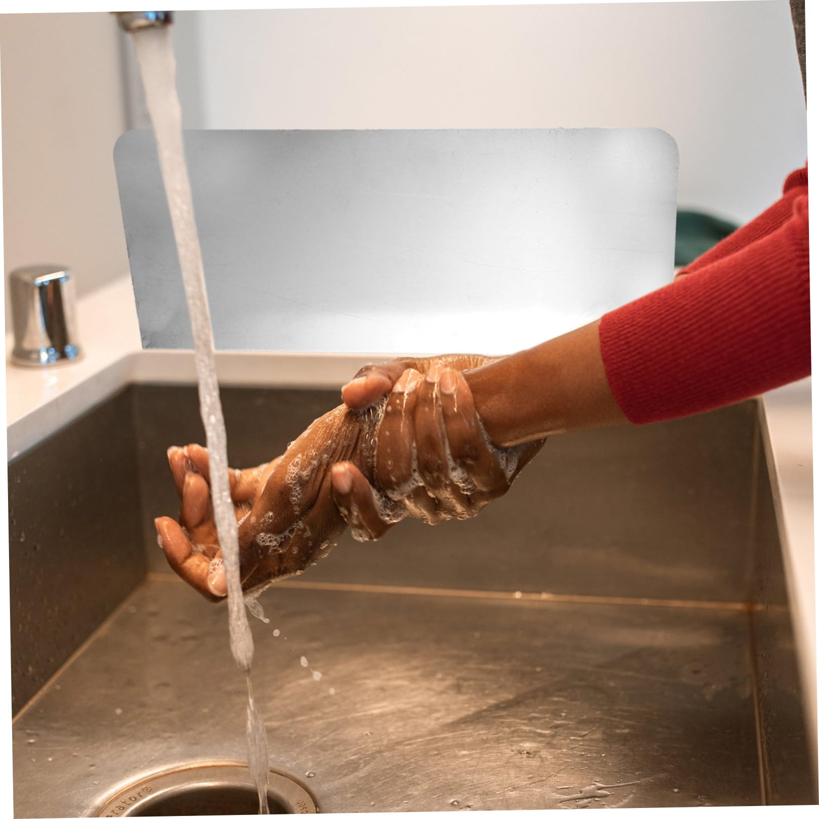 Paraspruzzi Per Lavello Da Cucina - 2 Pezzi, Acciaio Inox, Regolabile, Senza Attrezzi Per Il Montaggio - 3