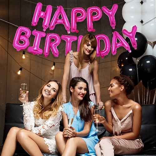 Miniatura 5 de PARTy FLAGs Cartel de globos de feliz cumpleaños, letras de papel de aluminio de Mylar de 16 pulgadas, letrero de feliz cumpleaños, banderines