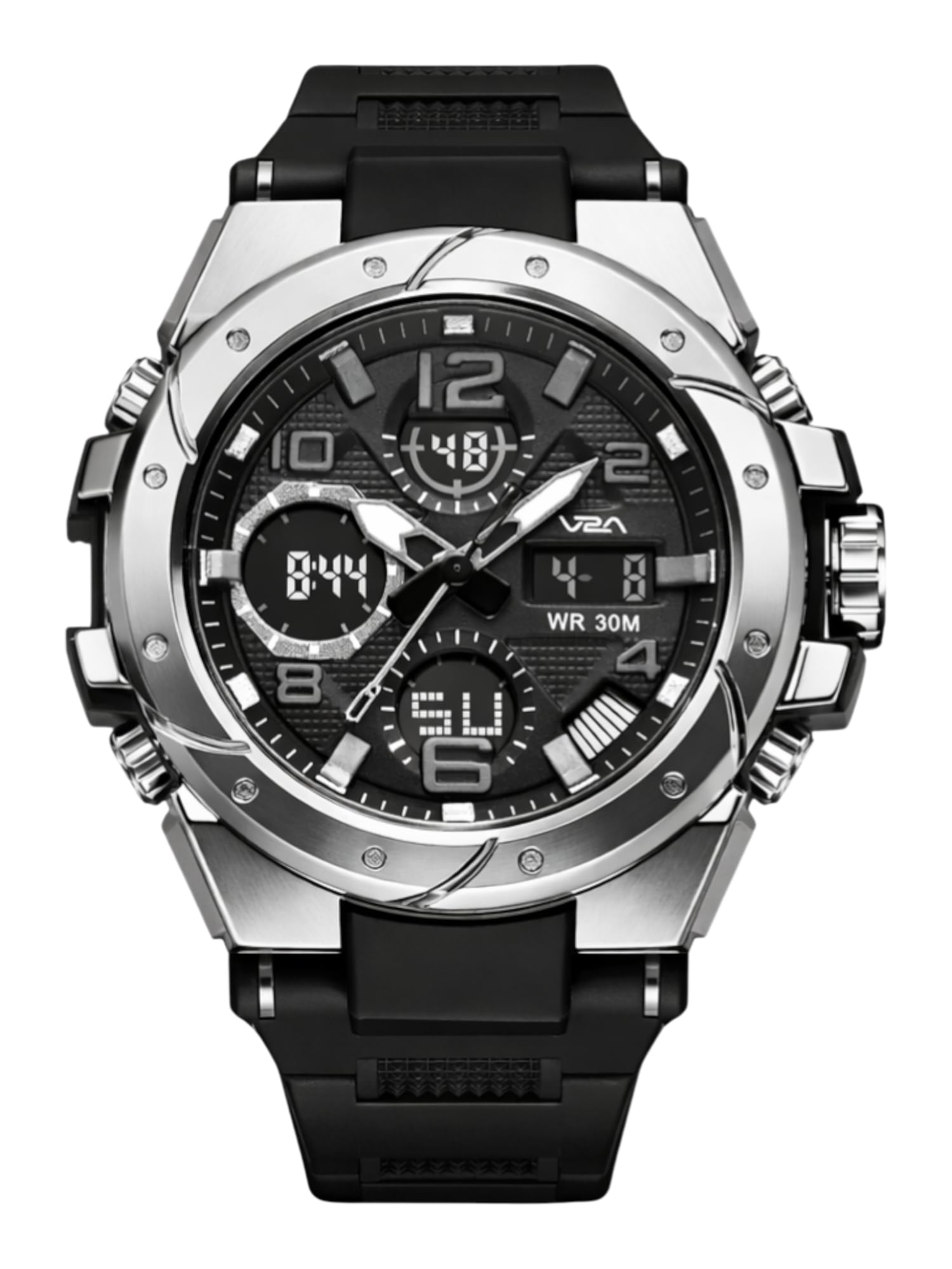 v2a Styrke 5110 Analog Digital Watch for Men | Hybrid Multi Display Dial | Alarm Stopwatch Day Date 12/24 Hr | TPU Strap | 30M Water Resistant-picture-50