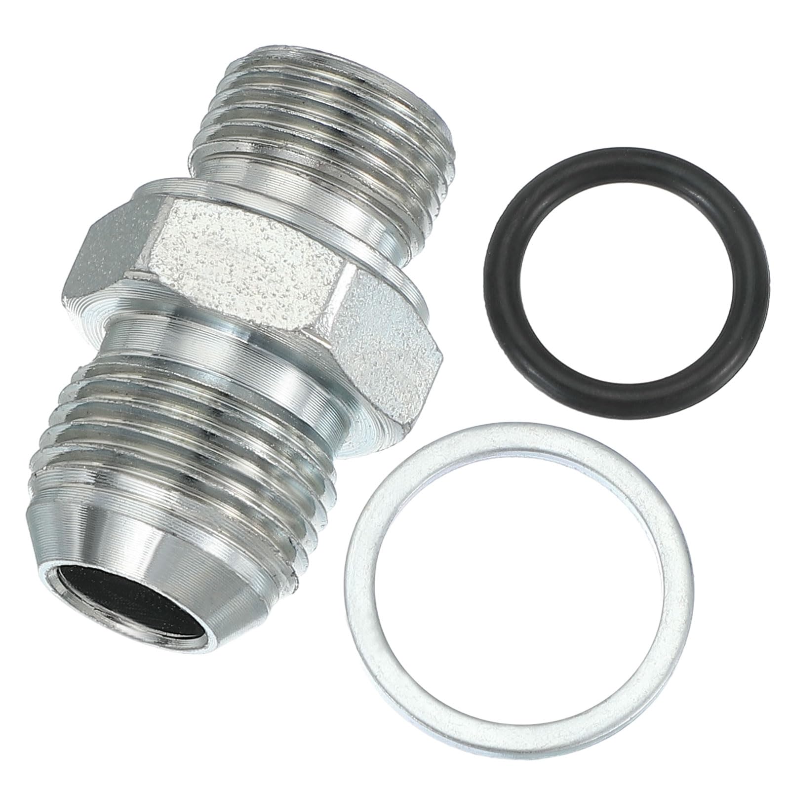 PATIKIL Hex Reducing Nipple Connectors Pipe Adapter 3/4" Male 37° Flare JIC x 3/8" g Male, Pipe Fitting Reducer Nipple Adapter Plated Steel Hydraulic Fitting