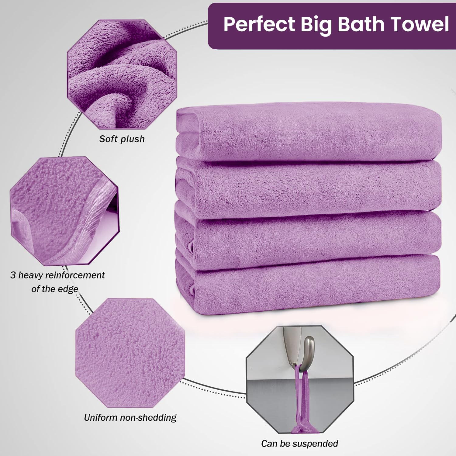 MAXOSHINE Microfiber Bath Towels - Super Soft & Quick Dry -7 MAXOSHINE Microfiber Bath Towels - Super Soft & Quick Dry -7