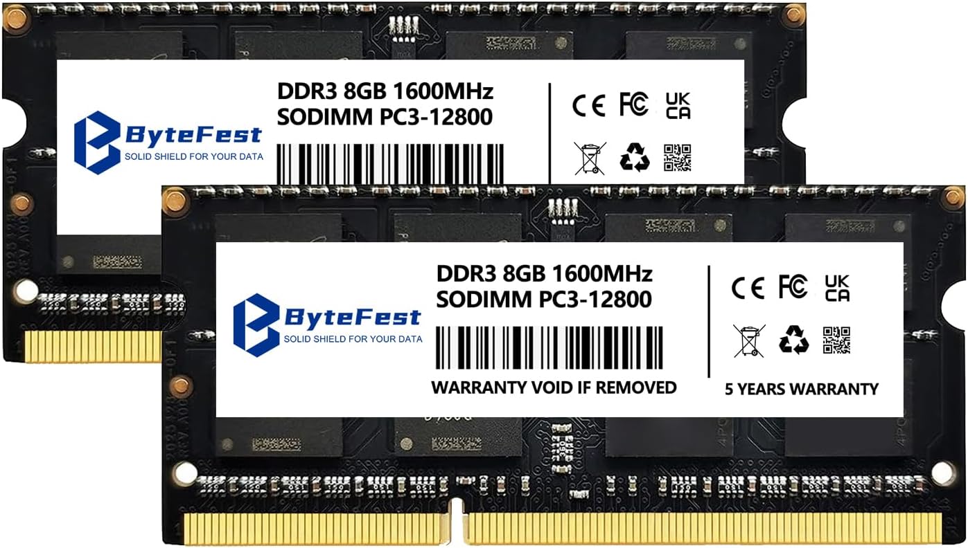 DDR3 RAM 16GB 2x8GB 1600MHz SODIMM CL11 1.35V 204 Pin Gaming Memory for Laptop