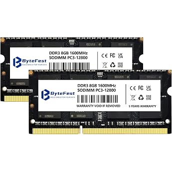 DDR3 RAM 16GB 2x8GB 1600MHz SODIMM CL11 1.35V 204 Pin Gaming Memory for Laptop