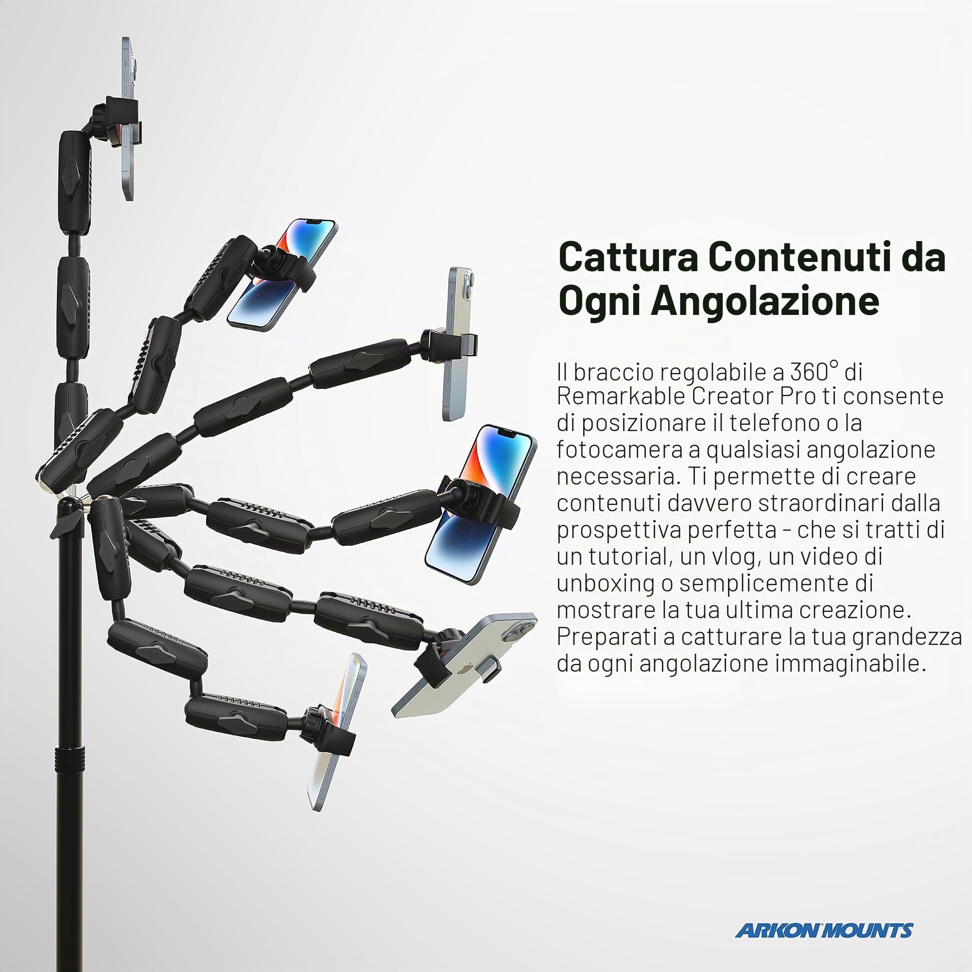 Arkon Supporto da Tavolo da Cucina per Live Streaming