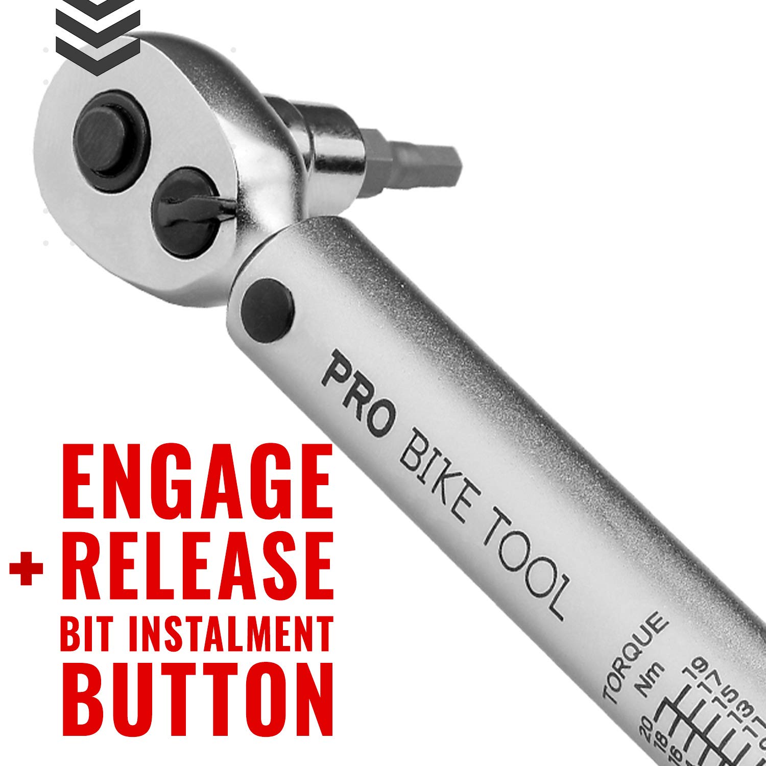 PRO BIKE TOOL 1/4 Inch Drive Click Torque Wrench Set 2 to 20 Nm Bicycle Maintenance Kit for