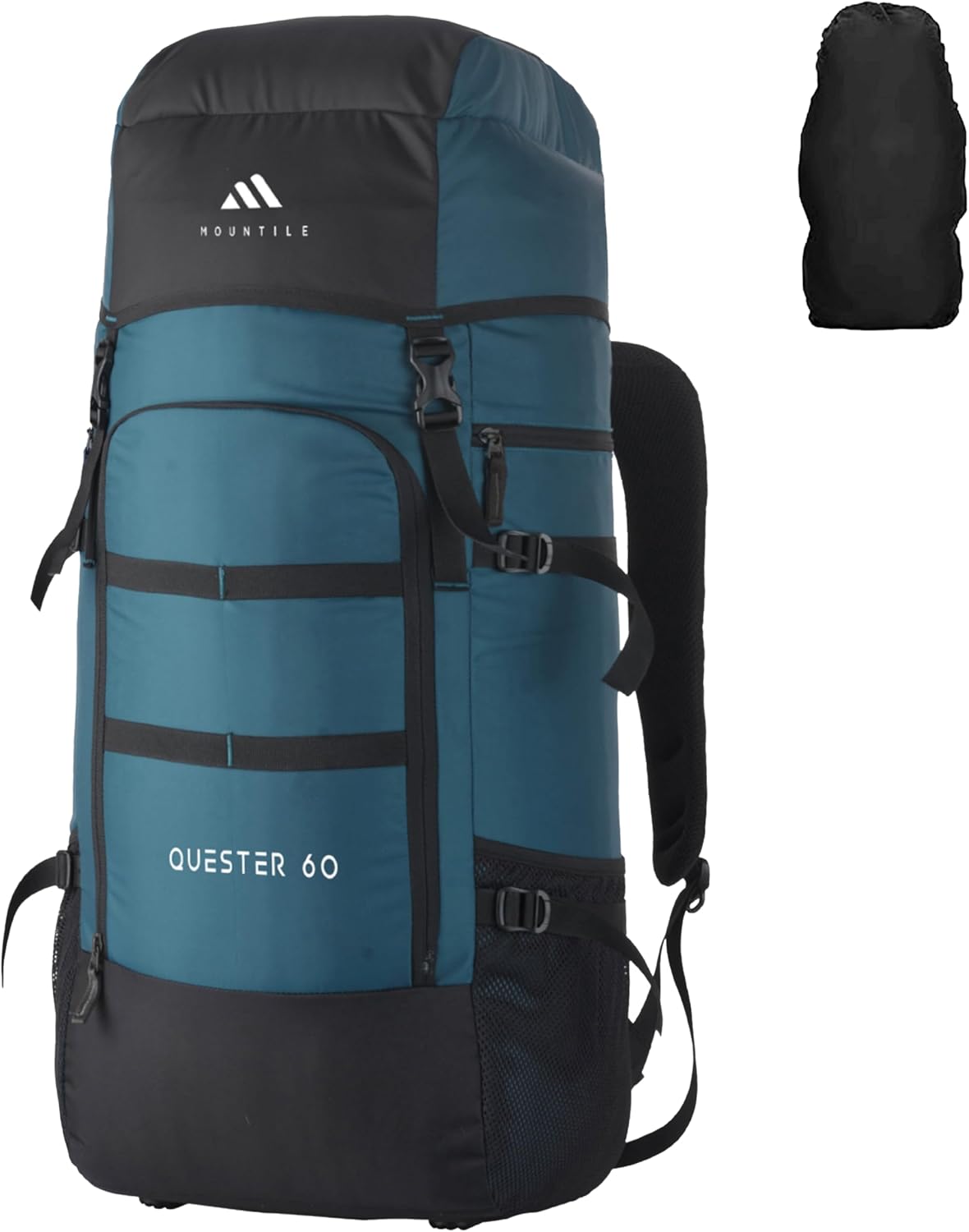 60L Travel Backpack with Water Proof Rain Cover - Camping Hiking Rucksack Trekking Bag - MTL01, ENGLISHBLUE, XL, Modern