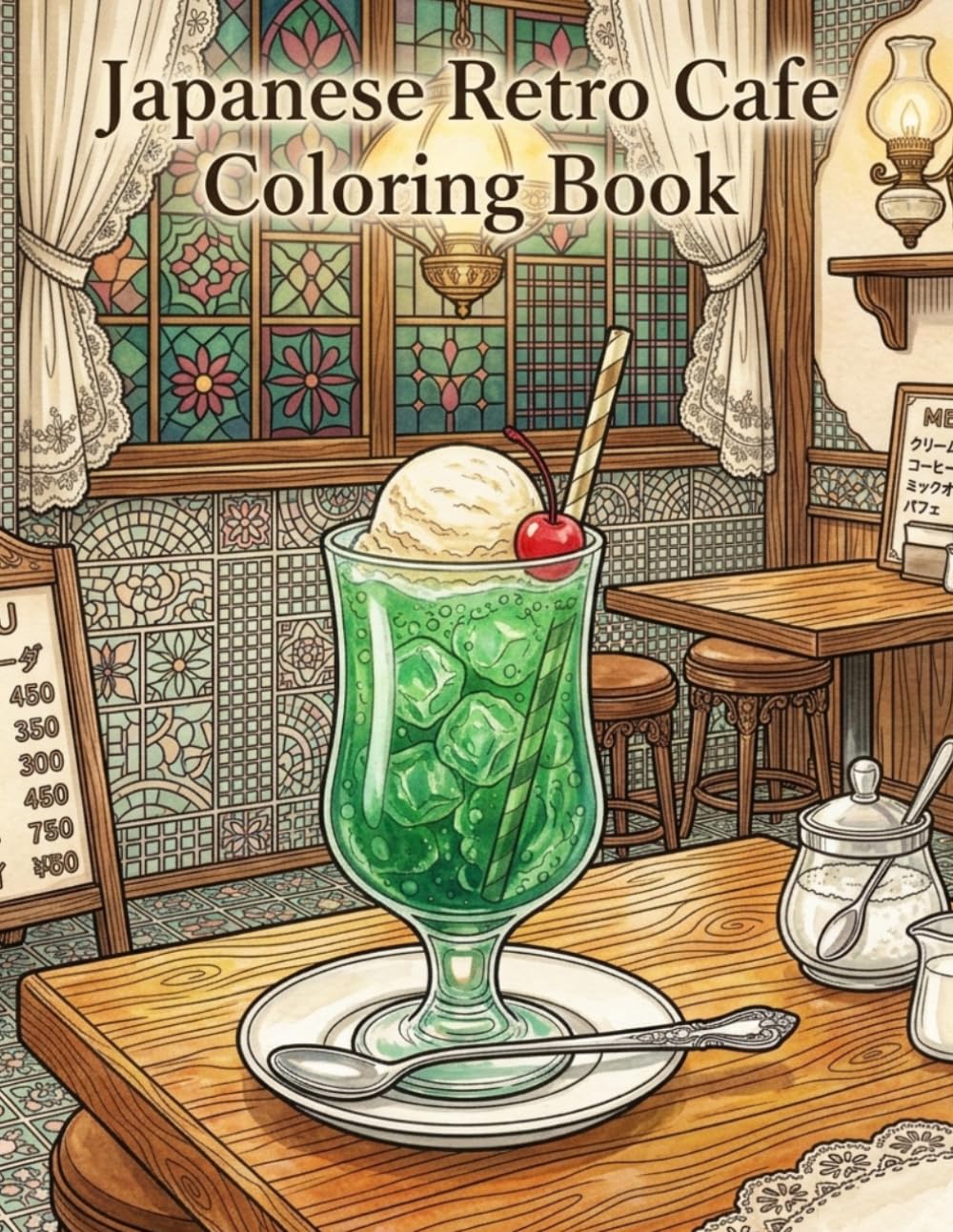 Japanese Retro Cafe Coloring Book