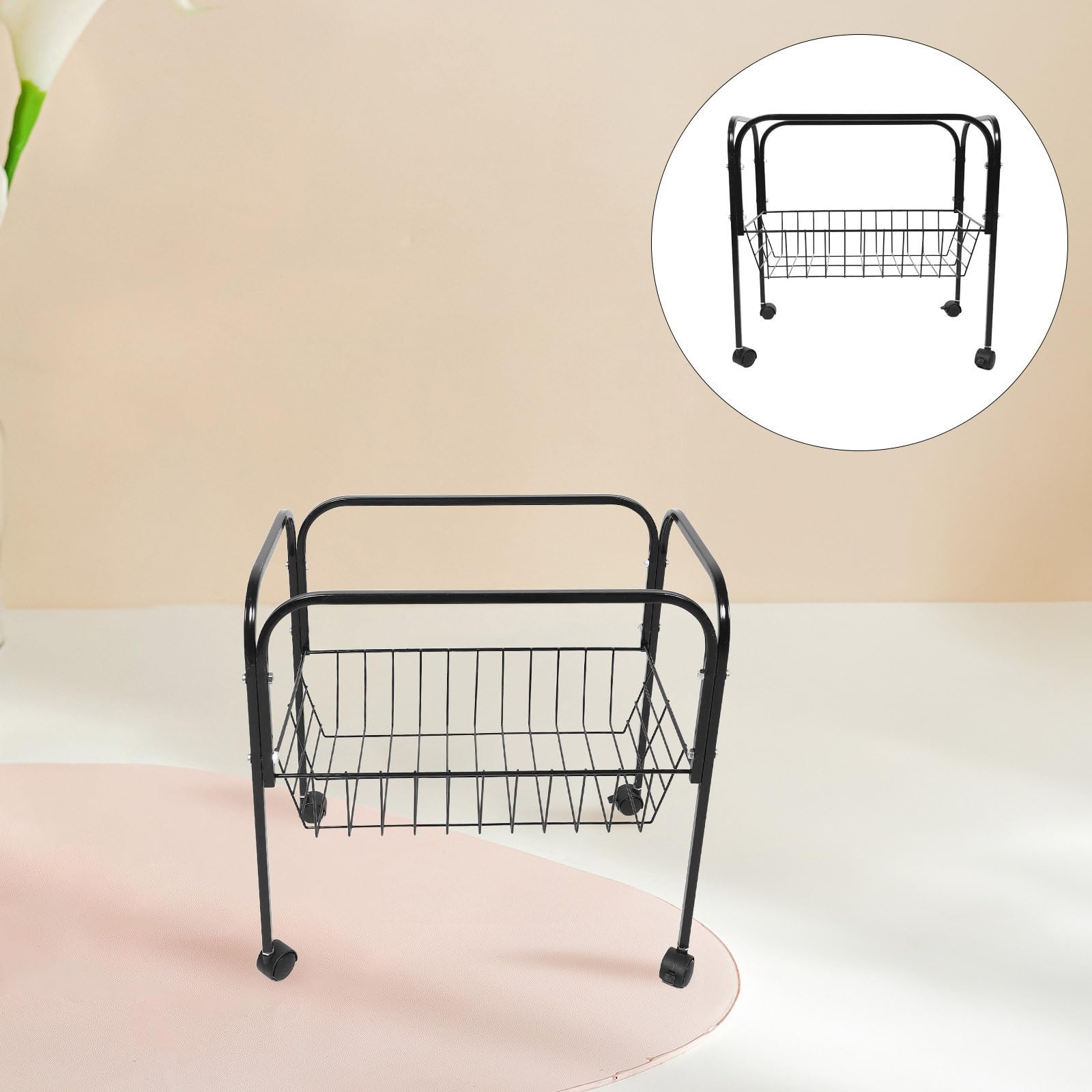 Toyvian Soporte para Jaula de Pájaros de Hierro con 4 Ruedas Giratorias y Estante Espacioso, Base Móvil Estable para Jaulas Cuadradas y Rectangulares, Adecuado para Interior y Balcón