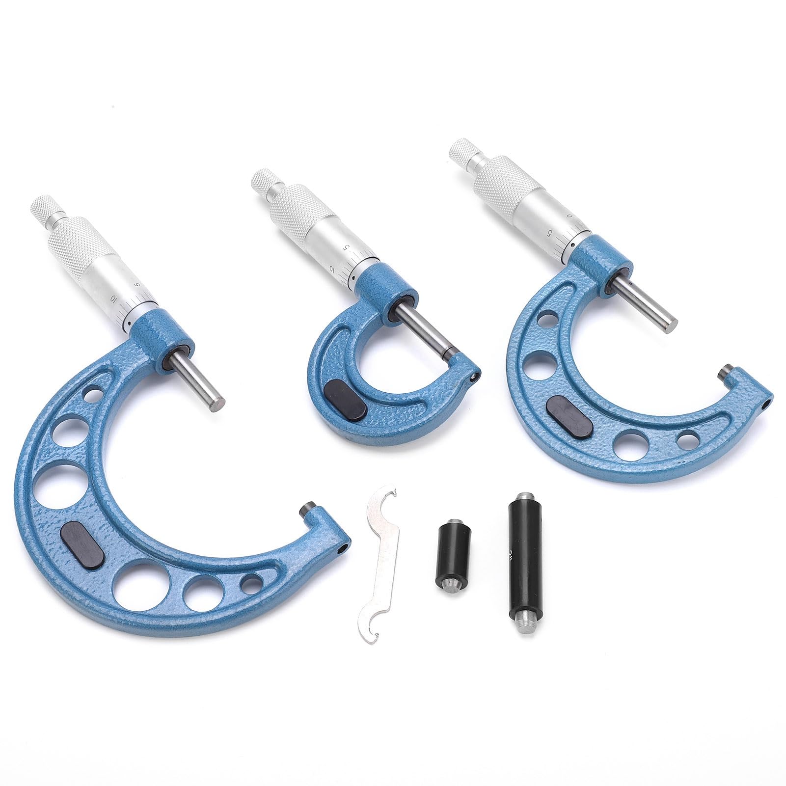 Marhynchus Kit de Calibrador Micrométrico de Precisión, Herramienta de Medición de Acero para Rodamientos, Rango de 0-3 Pulgadas para Medición Dimensional Industrial