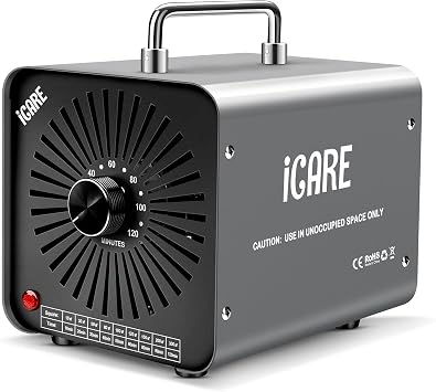 Ozone Generator 48,000mg/h, Ozone Machine for Odor Removal, High Capacity Ozone Odor Eliminator for Home, Car, Smoke, Pet, Basement, Industrial, Air Purifier with 120 Min Timer, Covers 4000 Sq.Ft