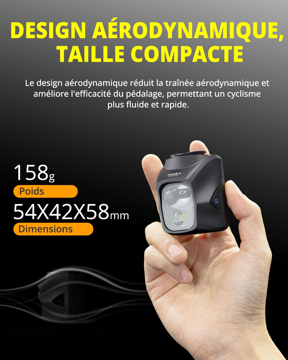 TOWILD DL1700 Lumiere Velo avec Télécommande, Lampe de Vélo 1700 Lumens avec Double Source Lumineuse avec Feux de Route et Croisement, éclairage Avant Vélo Rechargeable 4000mAh Phare Avant VTT