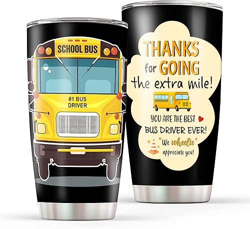 Regalos para conductor de autobús para mujeres y hombres, regalos de agradecimiento para conductor de autobús escolar, taza de viaje para conductor