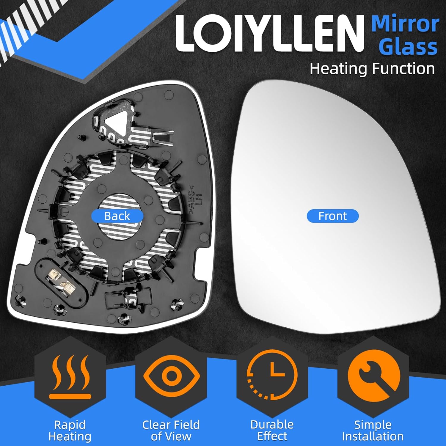 Driver Side Mirror Replacement for BMW X3 F25 G01 G08/X4 F26 G02 2015-2024, X5 F15 G05 2014-2024, X6 F16 G06 2015-2024 - Left Side Mirror Glass, Rear View Mirrors Glass with Power Heated