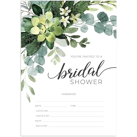 Lush Greenery Bridal Shower Invitations