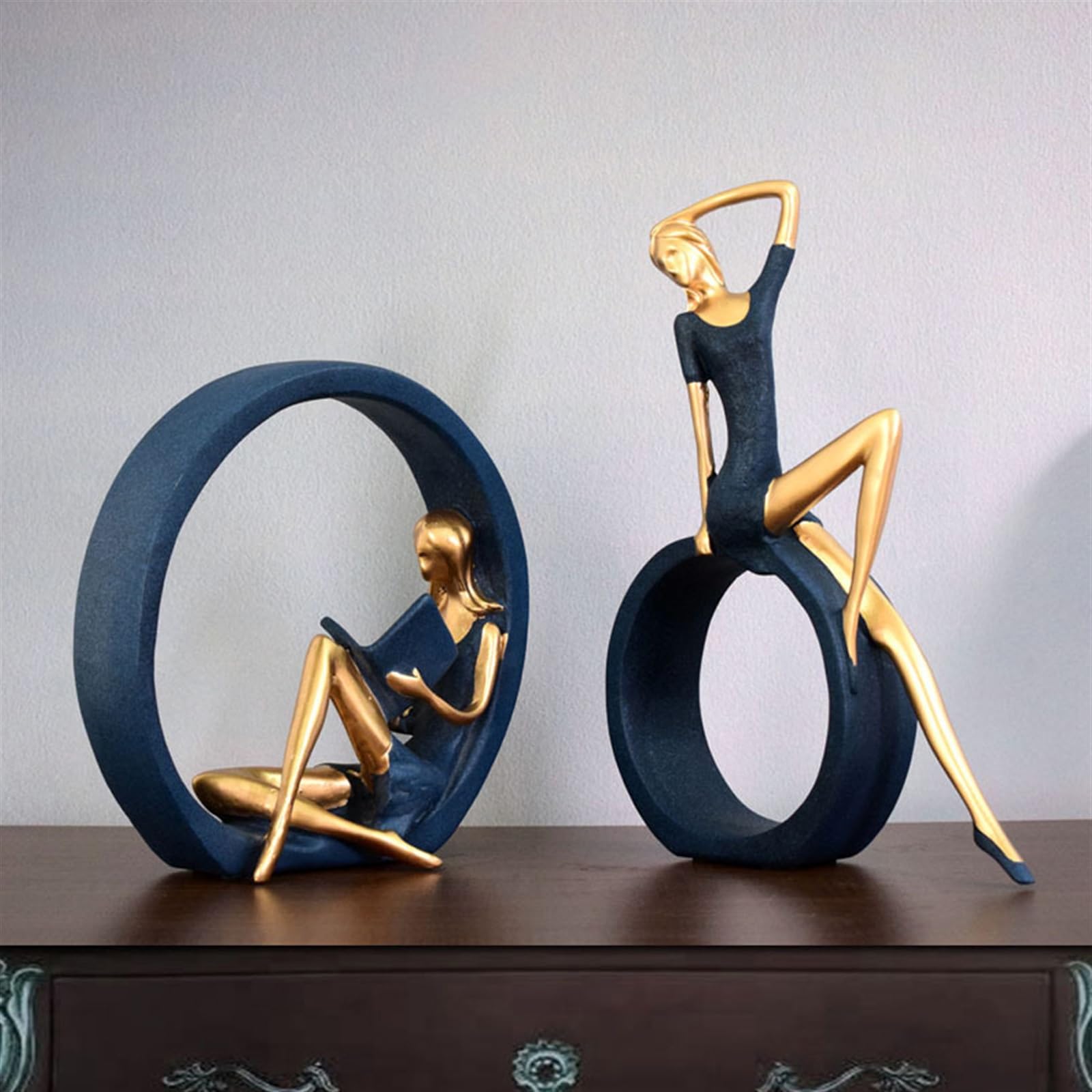dekoracja do domu Czytanie dziewczyna statua Ornament na pulpicie biuro sypialnia salon posągi figurka dekoracyjna
