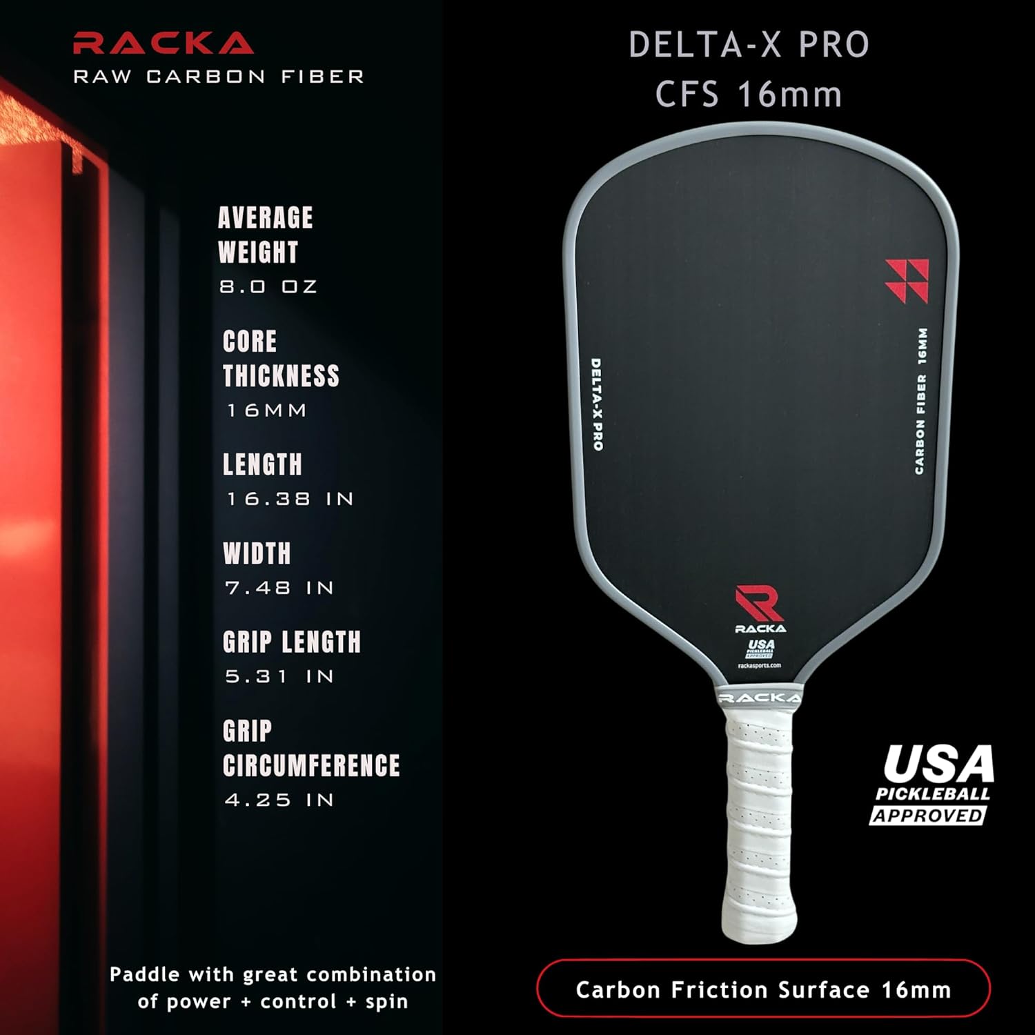 RAV PRO ピックルボールパドル - 究極のハイエンド16mm 日本の東レ