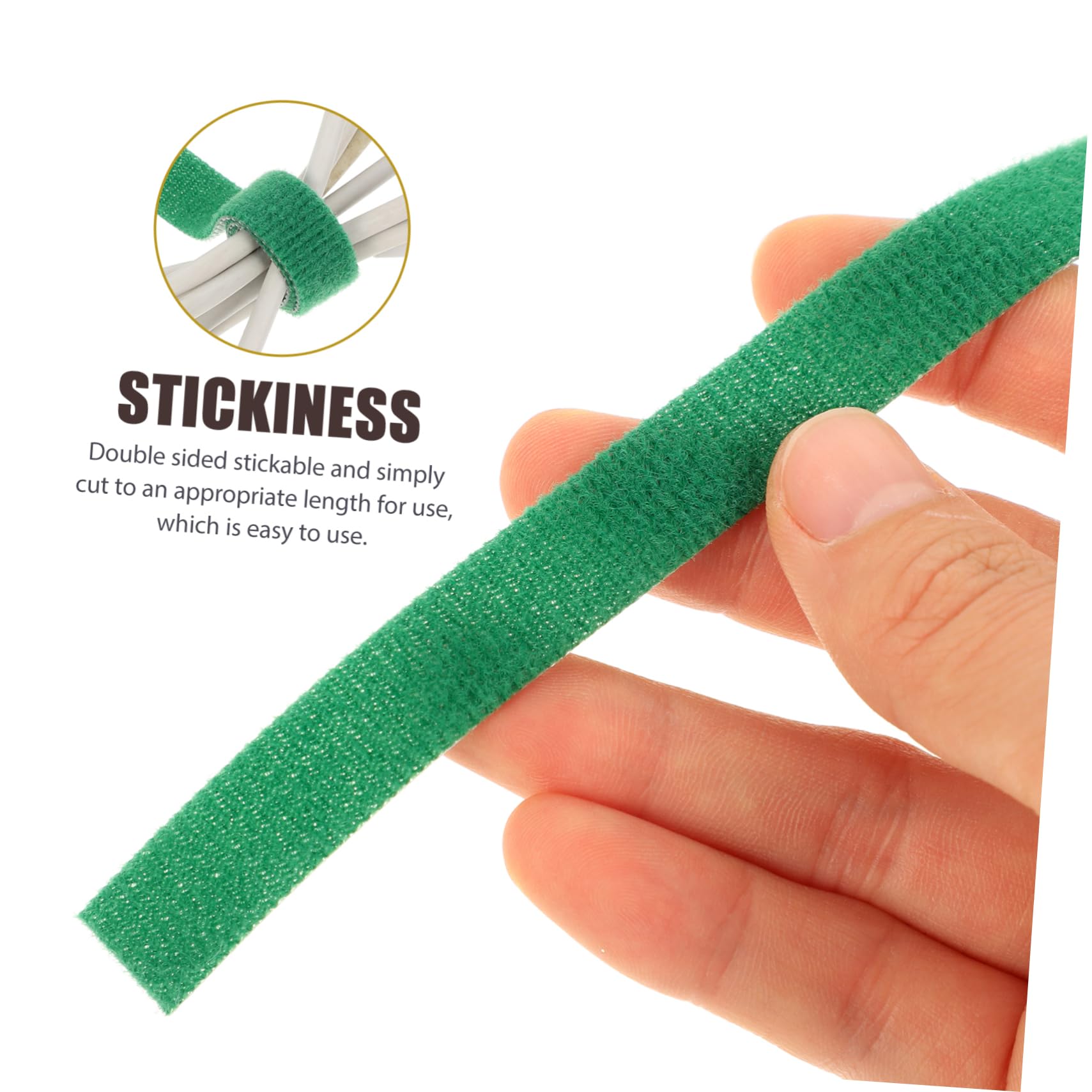 BELLIFFY Cable Tie Strips Hook and Loop Tape 5 Rolls Heavy Duty Gardening Tape Wire Covers for Home Office