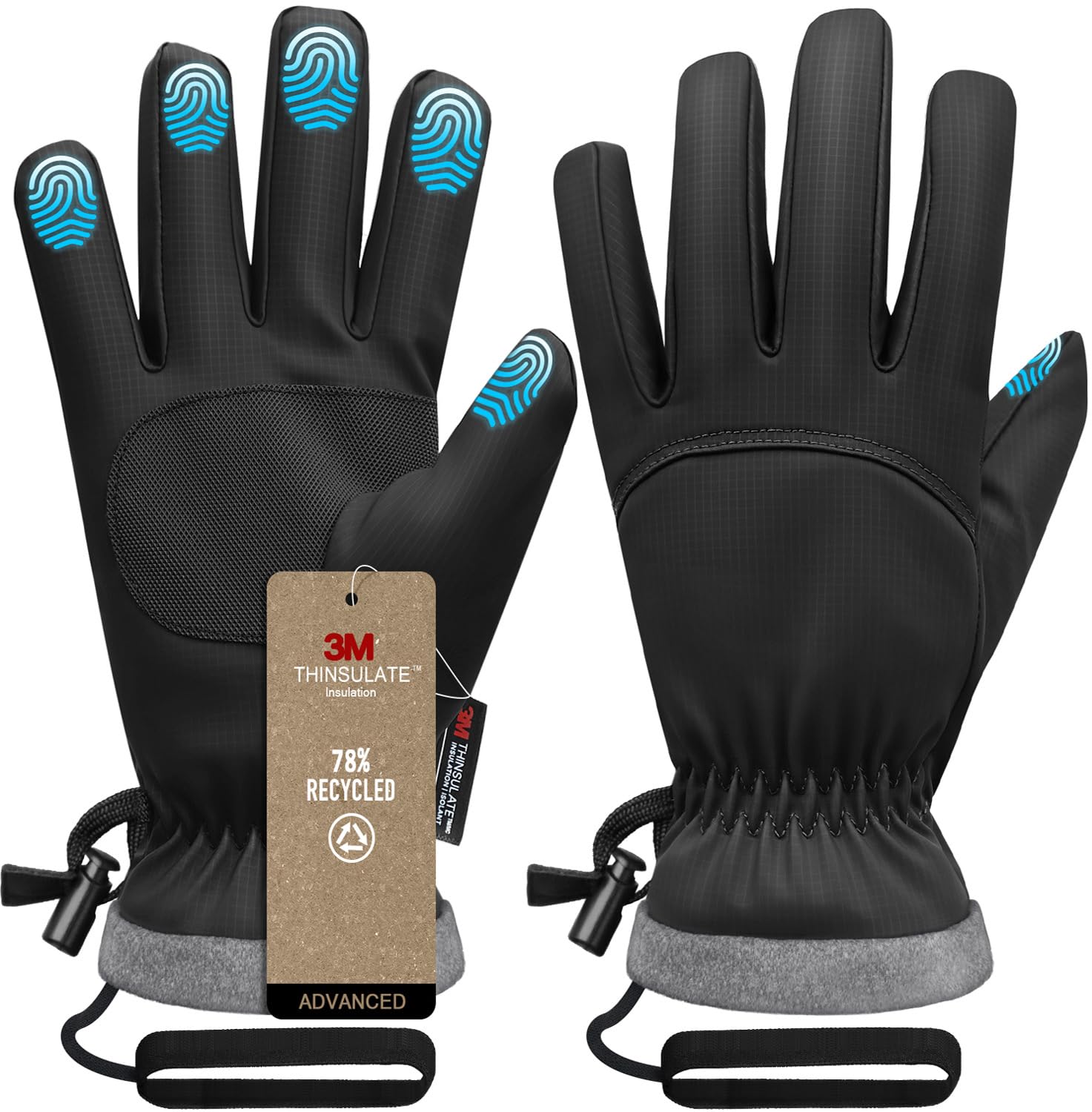 Des gants de ski imperméables d'hiver pour enfants, hommes et femmes - Des gants idéaux pour le froid lors du cyclisme, de la conduite et de la course.