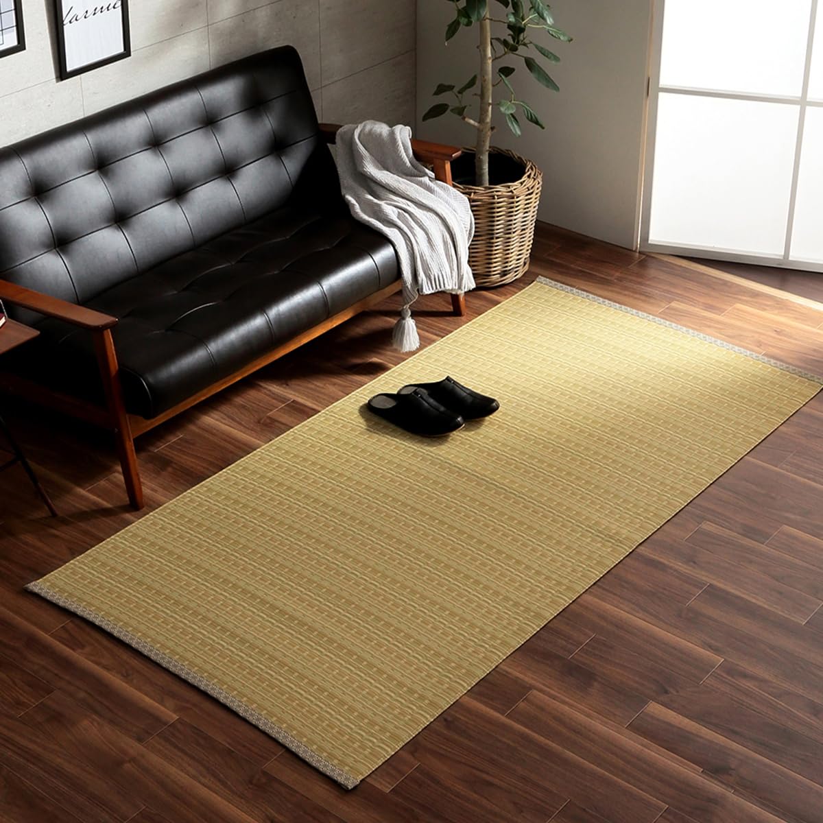 Ikehiko Polypropylene Goza Rug Edo 1 Tatami Beige Washable Japan Made