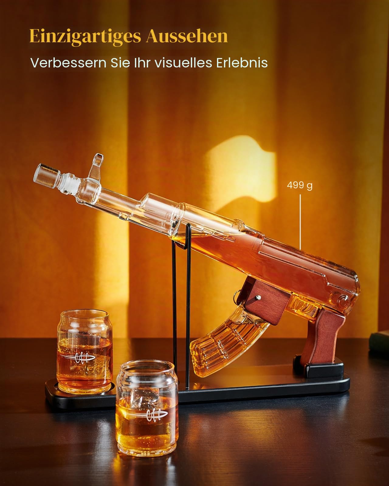 Kollea Whiskey-Dekanter-Set mit abnehmbarem Spirituosenspender, 190 ml, einzigartiges Geburtstagsgeschenk für Herren, Geschenkideen zum Valentinstag, lustiges Militär-Ruhestandsgeschenk