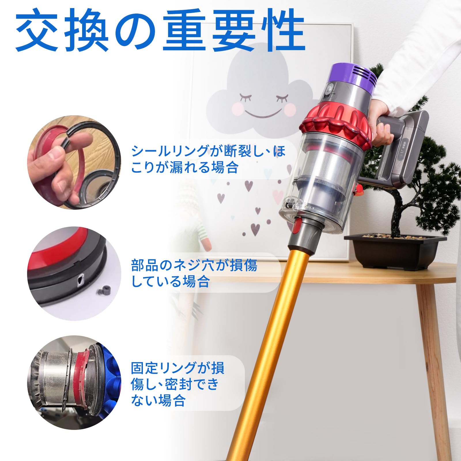 Amazon | ダストビントップ固定シーリングリング,ダイソンV10 (SV12