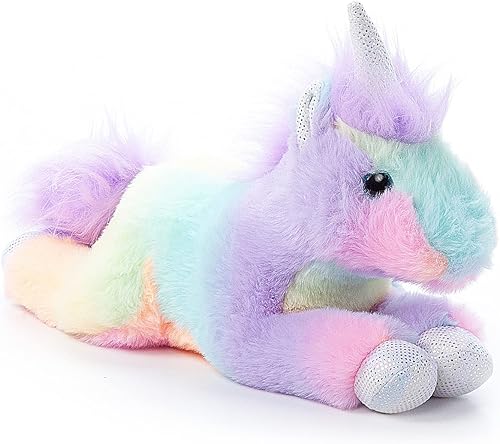 The Petting Zoo Peluche de unicornio, animales Ombrez, unicornio arco iris, 12 pulgadas