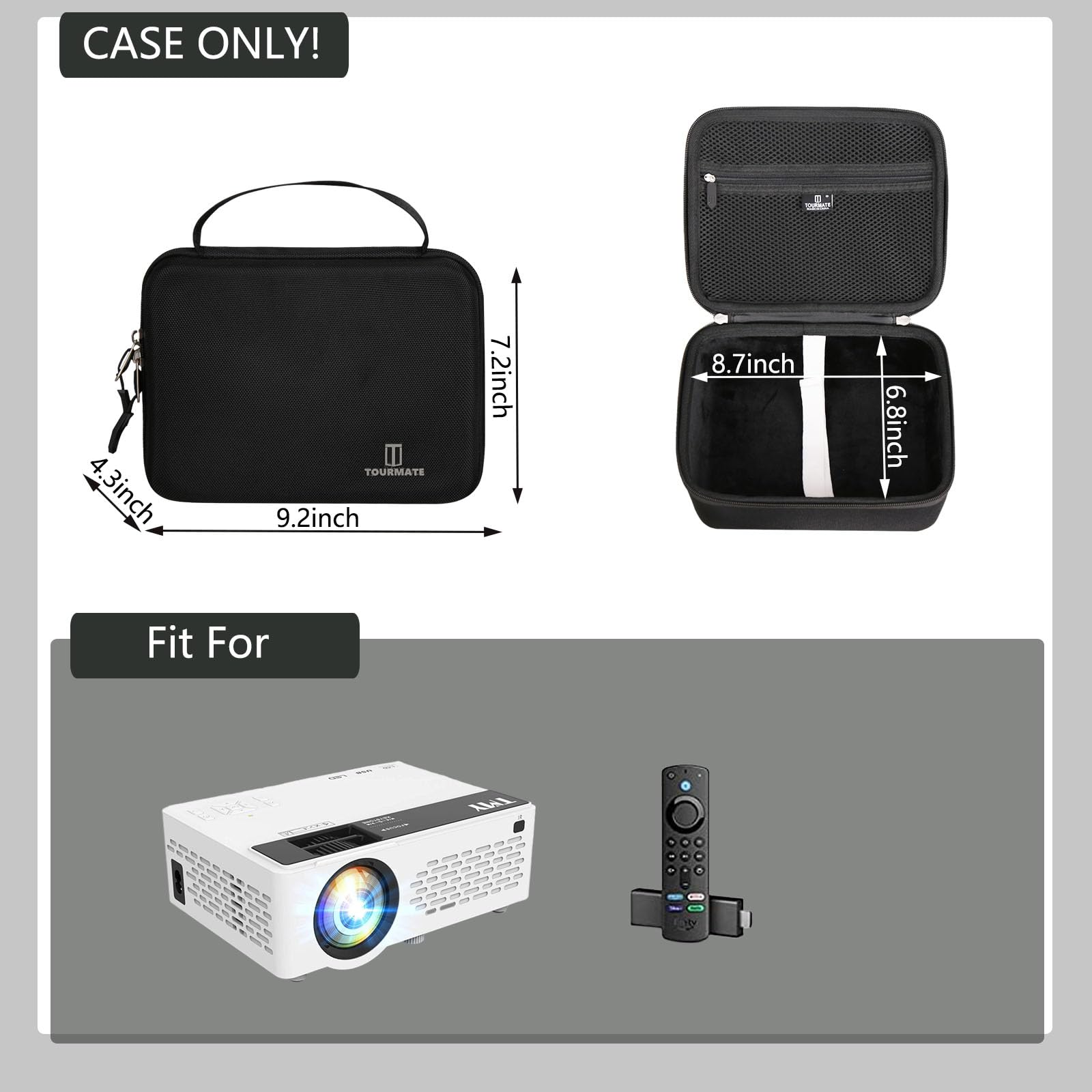 Estuche de almacenamiento duro para proyector TMY 7500 lúmenes 1080P Full HD compatible con proyector portátil - Estuche de viaje para TMY Mini proyector (caja para la venta) 6