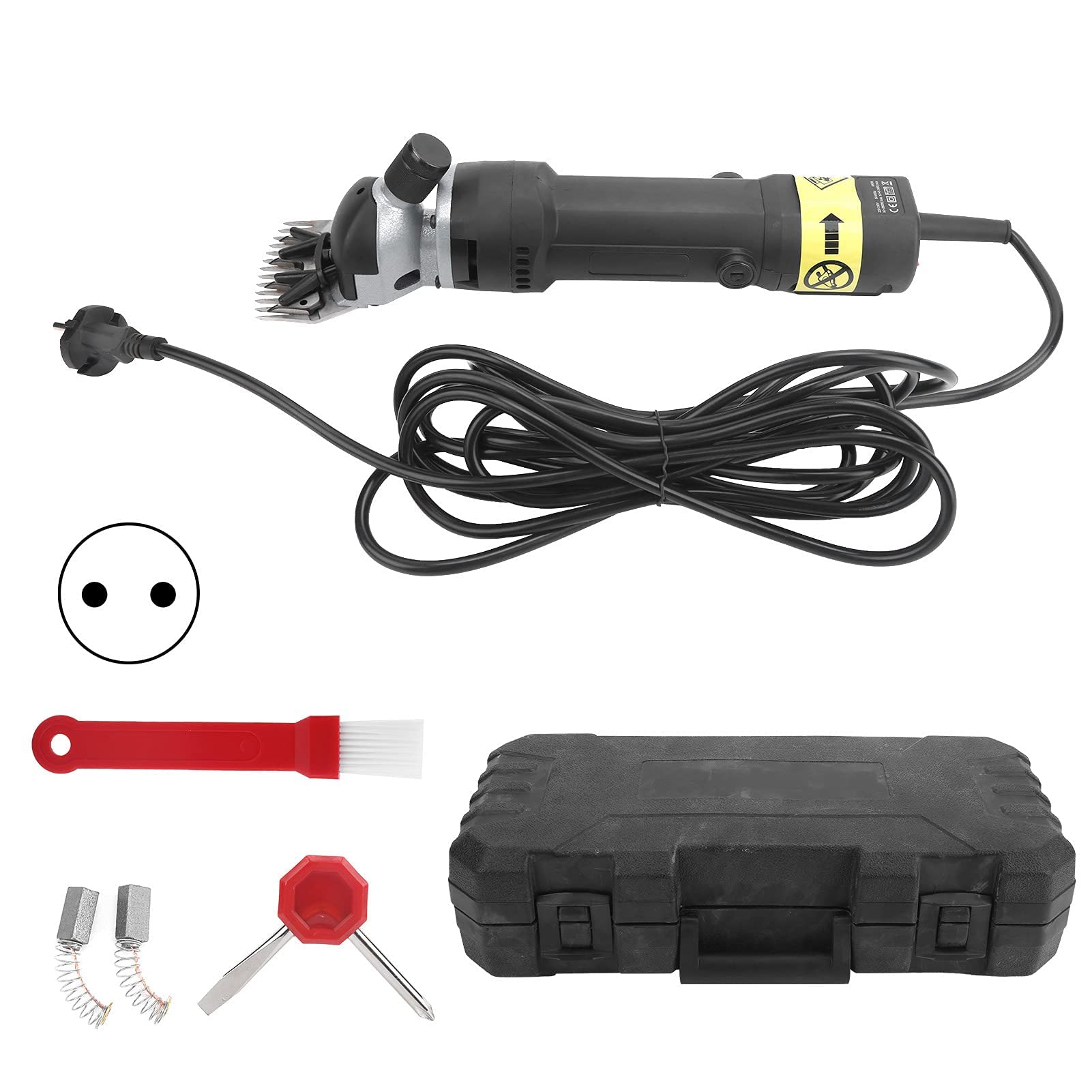 Tijeras de Lana, Esquiladora Ovejas 6 Niveles de Ajuste de Velocidad Cortadora de Ovejas Eléctrica Herramienta de Corte de Mango de Corte, con Cable de Alimentación de 5 m (EU Plug)