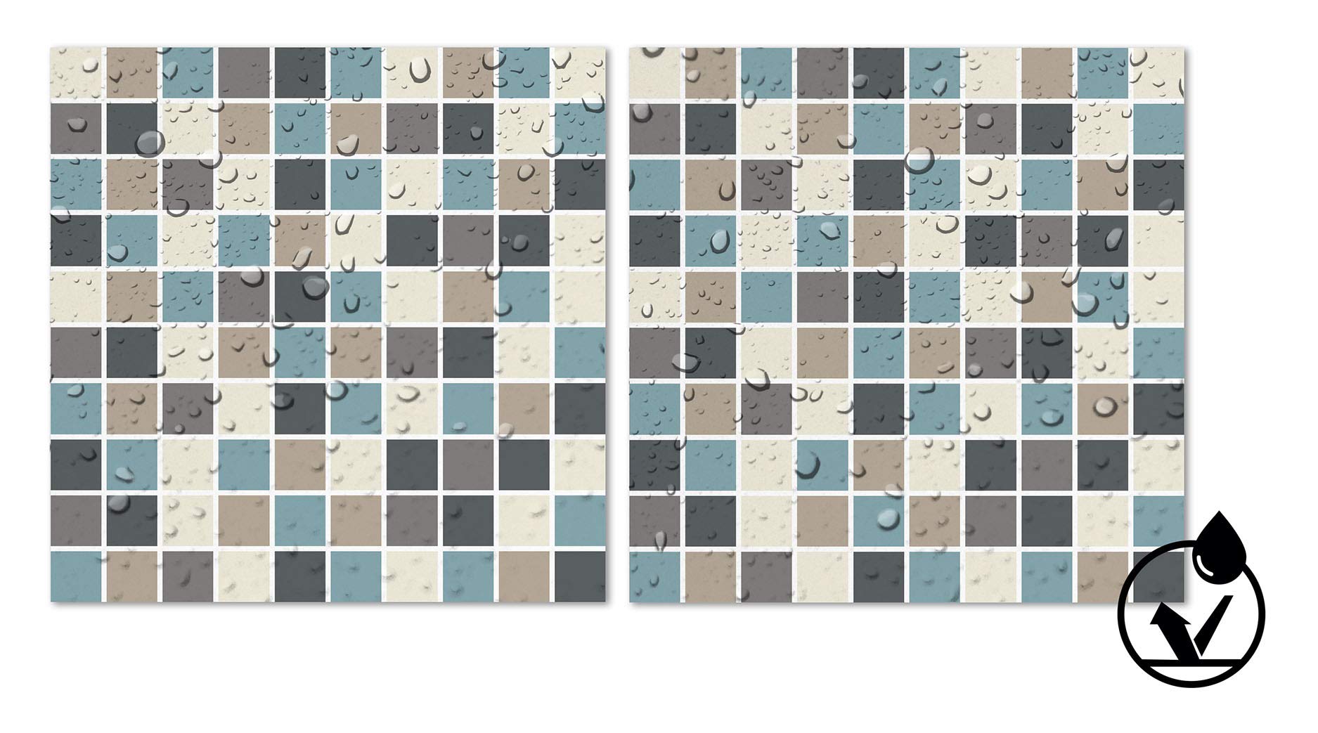 Panorama Azulejos Adhesivos Cocina Baño Pack de 72 Baldosas de 10x10cm Cuadrados Azul - Revestimiento de Paredes - Cenefas Adhesivas