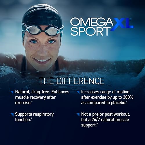 Miniatura 2 de OmegaXL Suplemento deportivo extra fuerte de recuperación muscular y suplemento de apoyo respiratorio, mejora DOMS y ROM, aceite de mejillón de