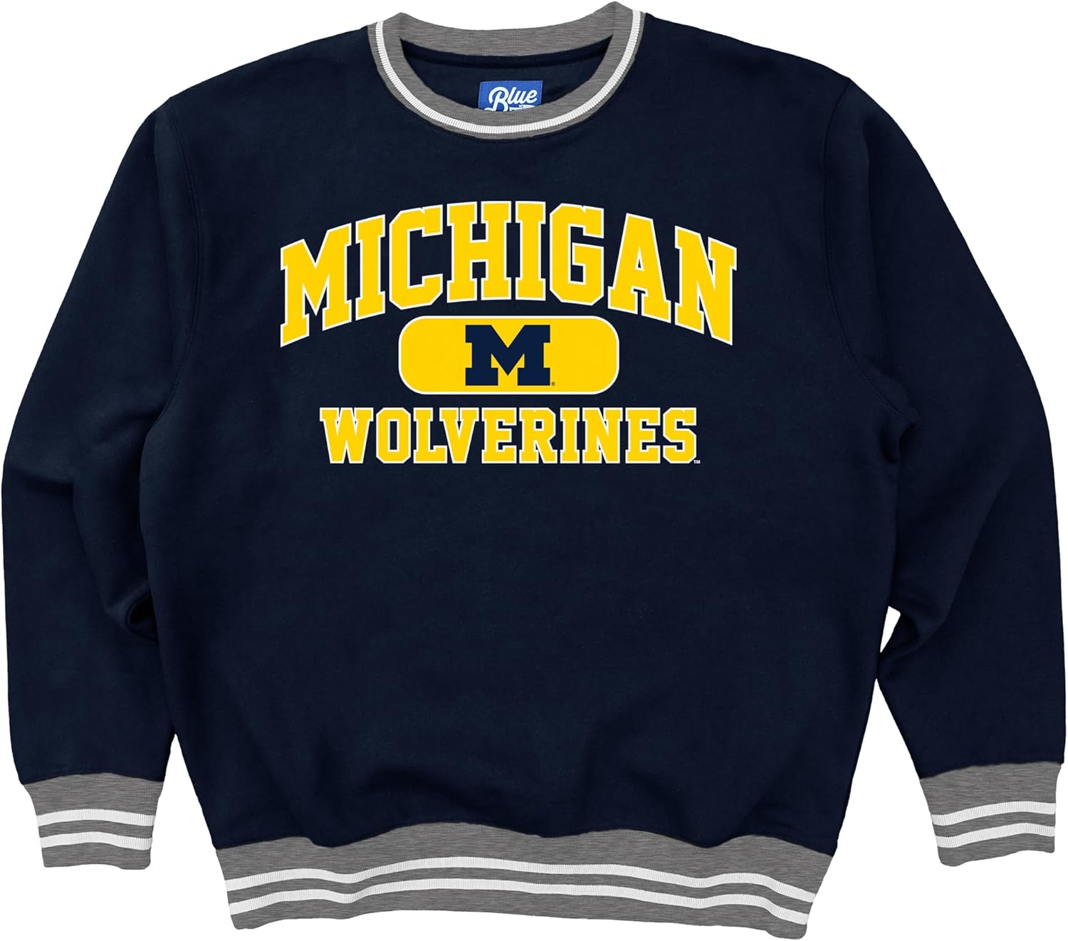 Blue 84 NCAA unisex-adult Ncaa Officially Licensed Varsity Rib Crewneck Sweatshirt