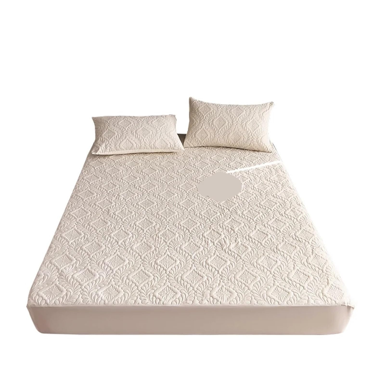 Waterproof Mattress Cover Quilted Waterproof Mattress Cover Embossed Bedding Protector Fitted Bed Sheet No Pillowcase(Style 09,2xPillowcase 48x74cm)