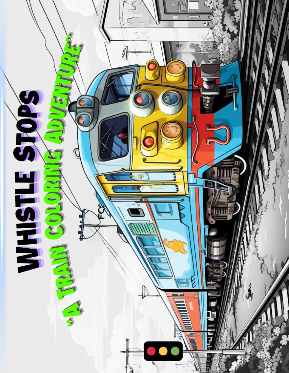 "Whistle Stops: A Train Colouring Adventure": Watercolour Workbook Colouring for adults and kids