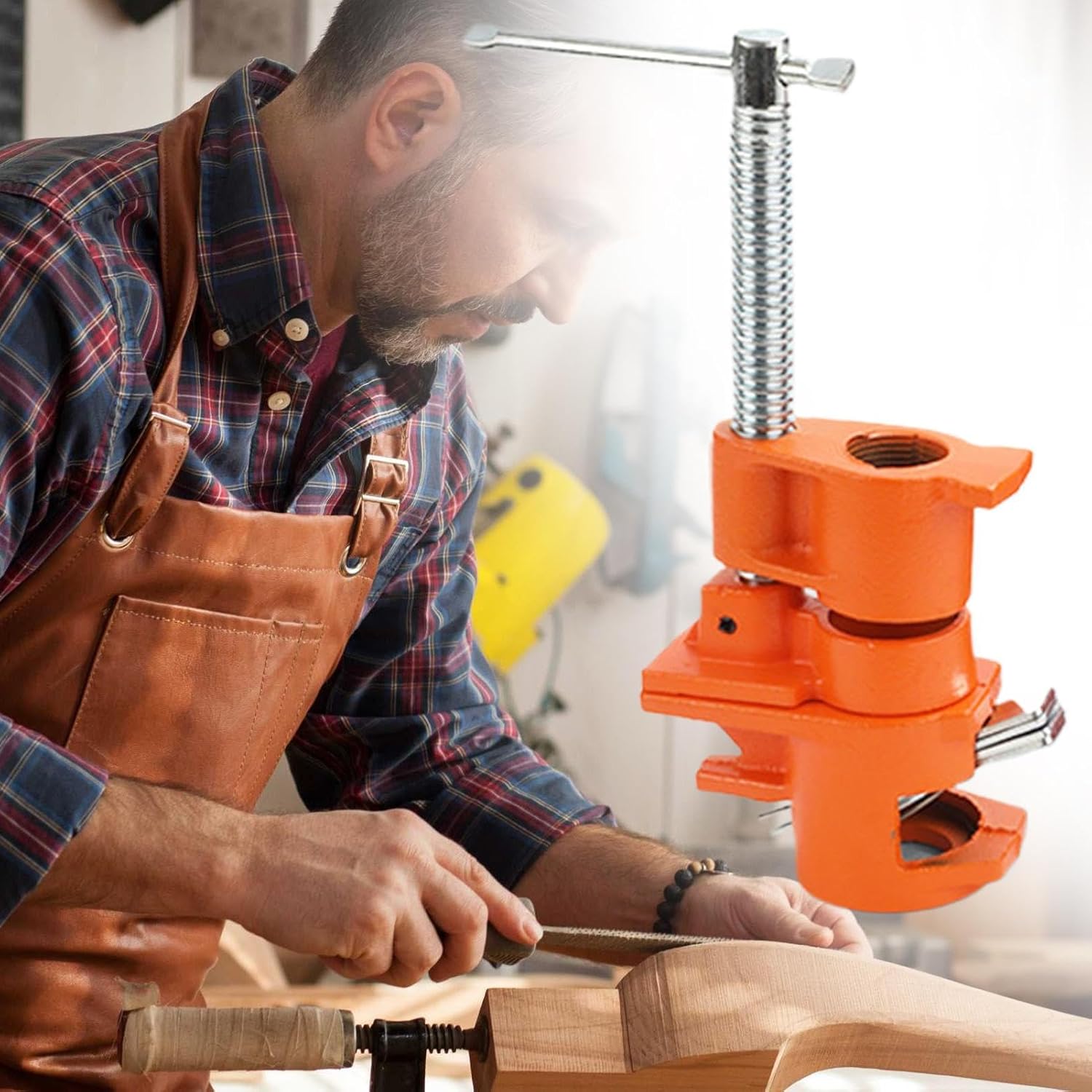 Pipe Clamps for Woodworking | 1/2 Inch Crimping Woodworking Tools - Precision Wood Gluing Pipe Clamp | for Home Plumbing Automotive Craft Projects Marine Gardening Industrial Exhaust System Carpentry