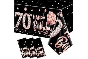 Birthday Tablecloth Decorations for Women 70th Birthday Party Supplies
