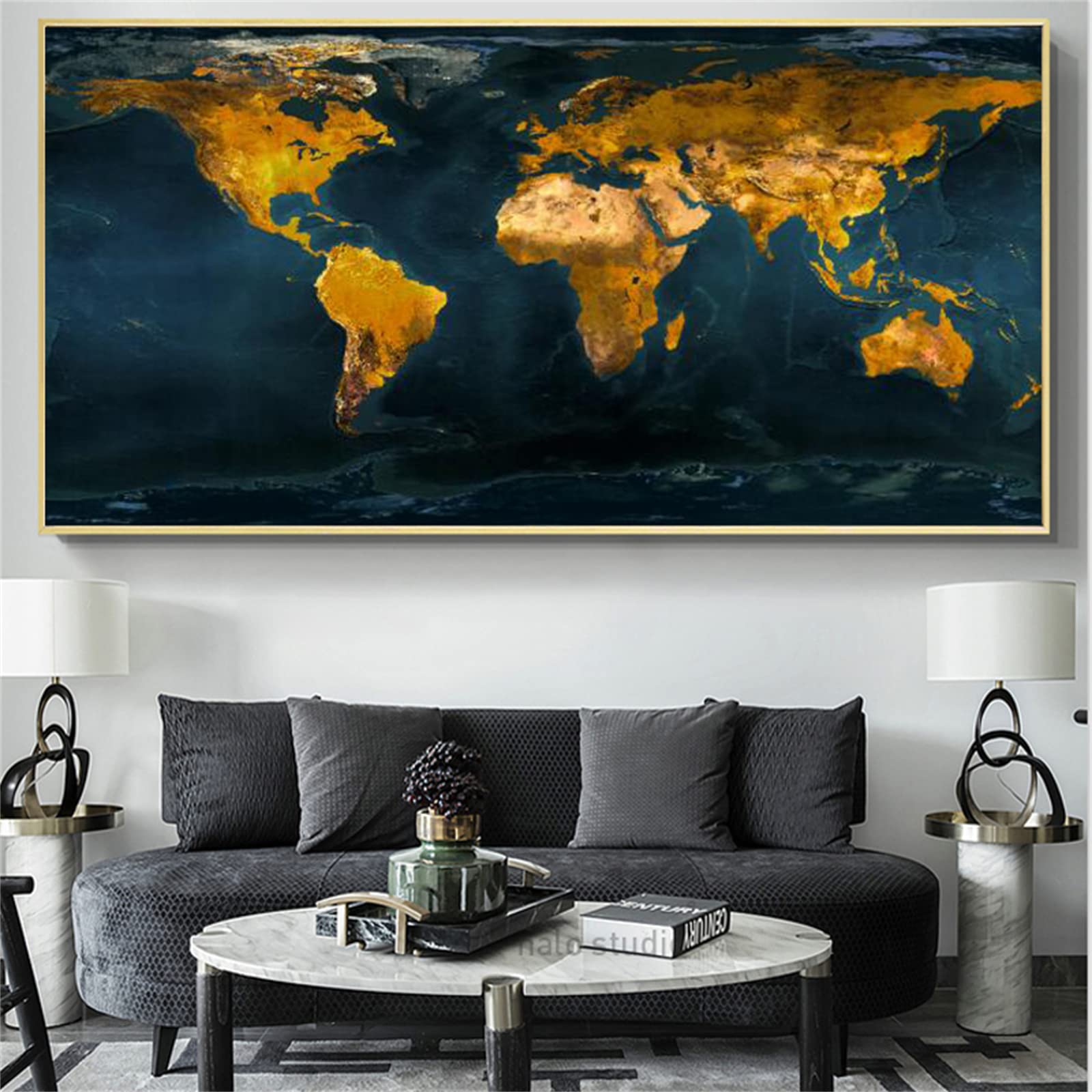 Diamond Painting, 5D Diamond Painting Weltkarte Set, Diamant Painting Bilder für Erwachsene & Kinder, Diamant malerei Kits Malen nach Zahlen Wohnzimmer Deko für Home Wall 50x150cm