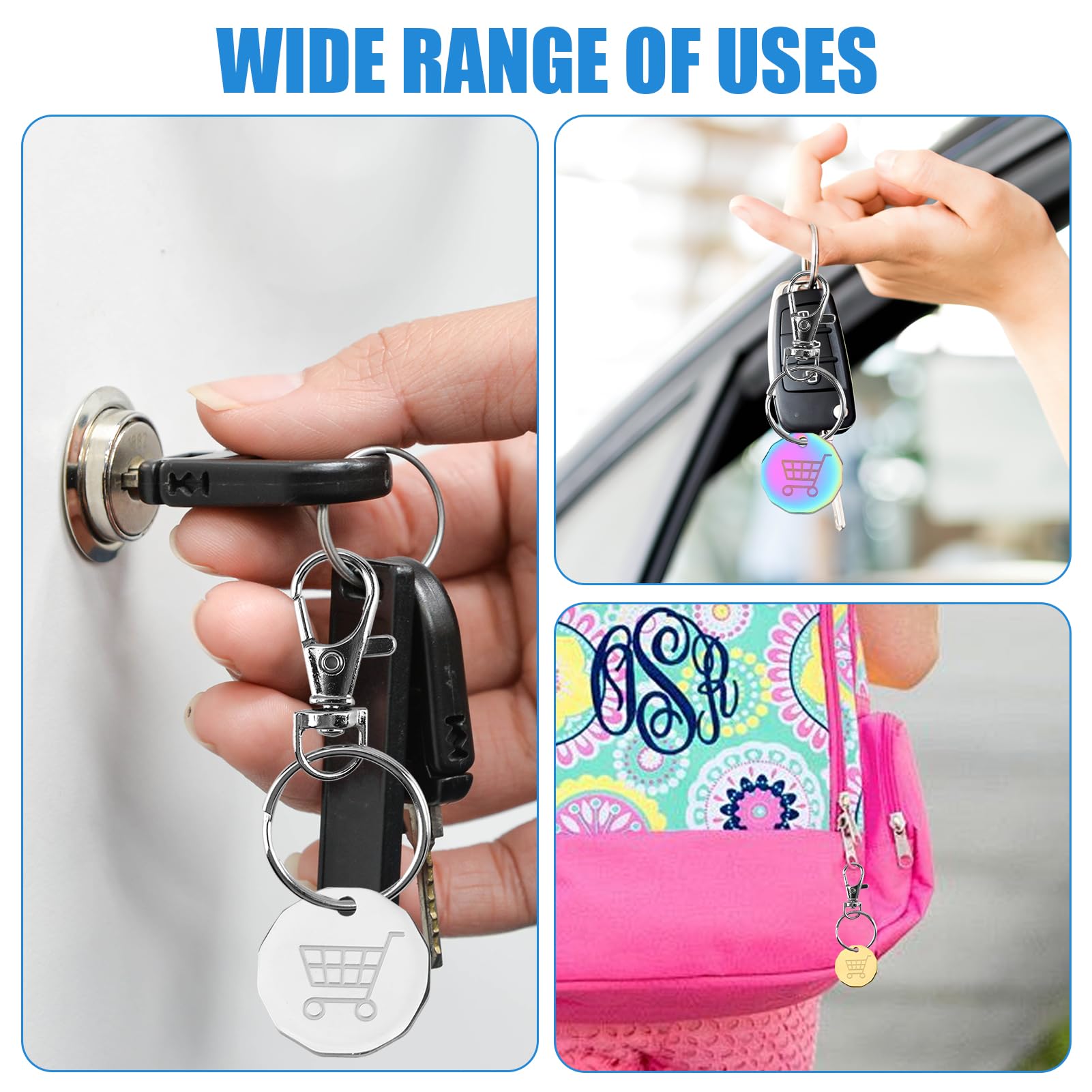 Trolley Coin Token Removable Supermarket £1 One Pound Shopping - Foto 12