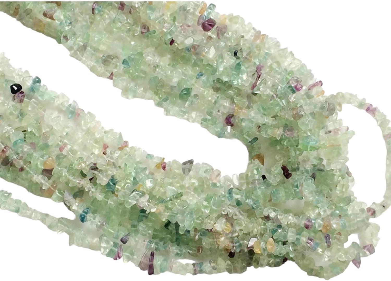 4-7mm Fluorite Chips, Rainbow Fluorite Beads, Natural Fluorite Chips, Multi Fluorite Necklace, 32 Inch (1Strand To 5Strand Options)- RAMA45
