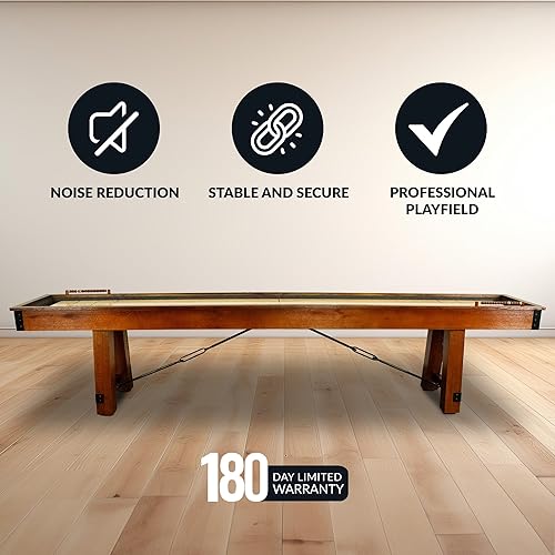 Miniatura 4 de Hathaway Cheyenne - Mesa de tejo de 12 pies para sala de juegos de arcada familiar, con campo de juegos recubierto de poliéster, marcador y gabinete