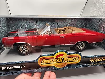 1969 Plymouth GTX Convertible in Red & Black Diecast 1:18 Scale American Muscle Collectibles by Ertl 1997