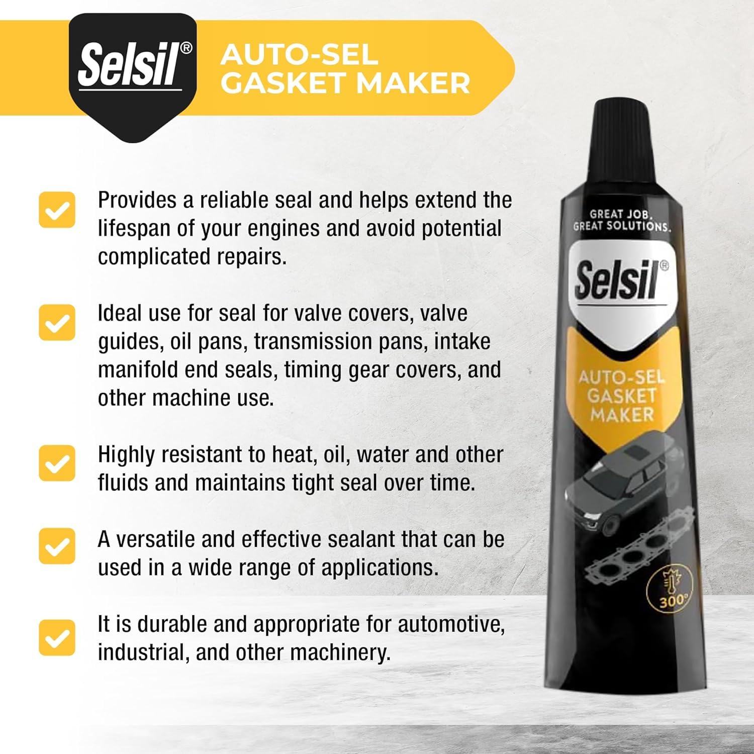 Snapklik.com : SELSIL Auto - Sel, High Temperature Silicone Sealant ...