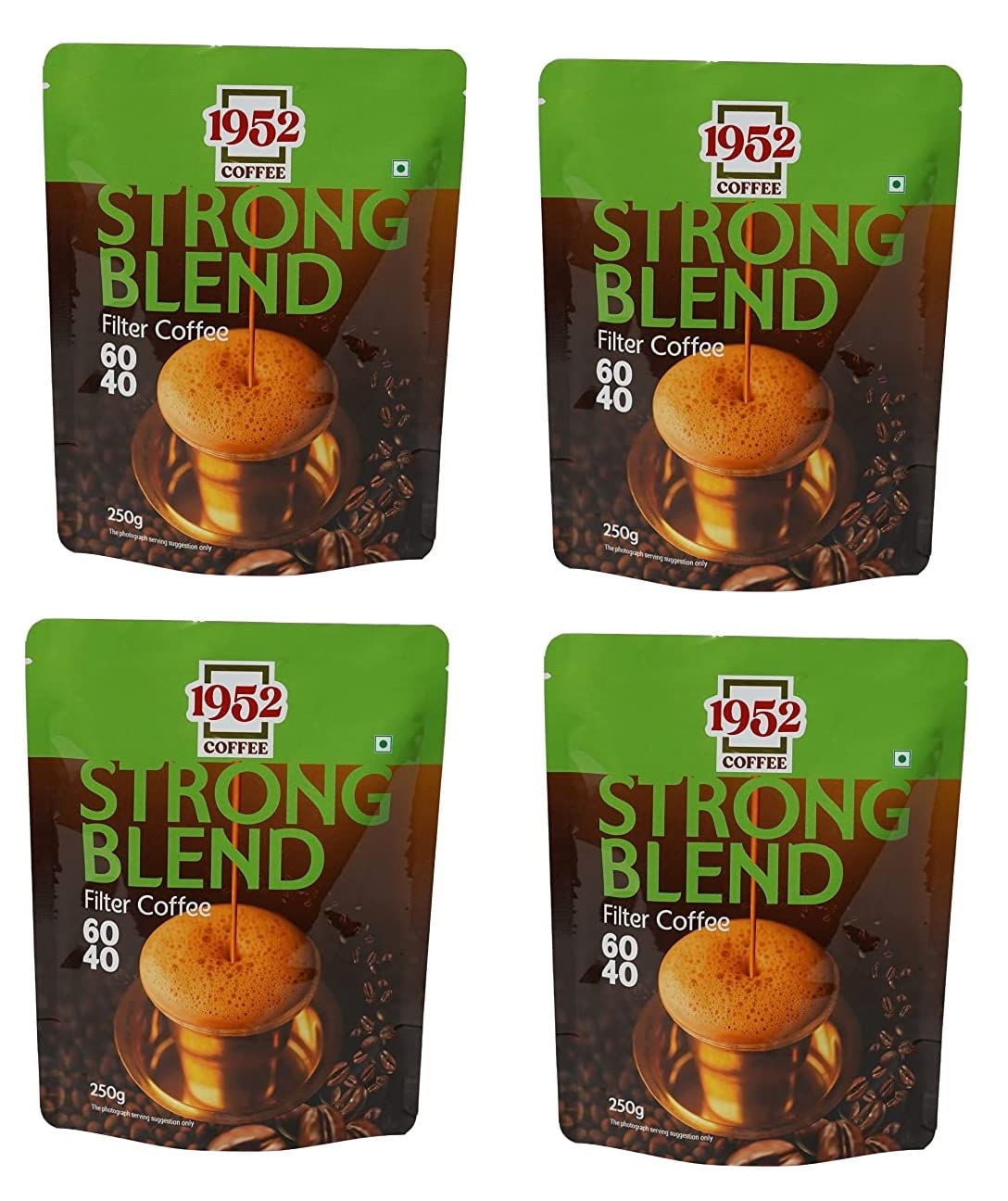 1952 COFFEE Strong Blend South Indian Filter Coffee Powder - Blend of Handpicked Chigmagalur Coffee with Slow-Roasted Perfectly Grounded Chicory - Filter Grind, 4 packs of 250g (B0B9HFB3LT) Amazon Price History, Amazon Price Tracker