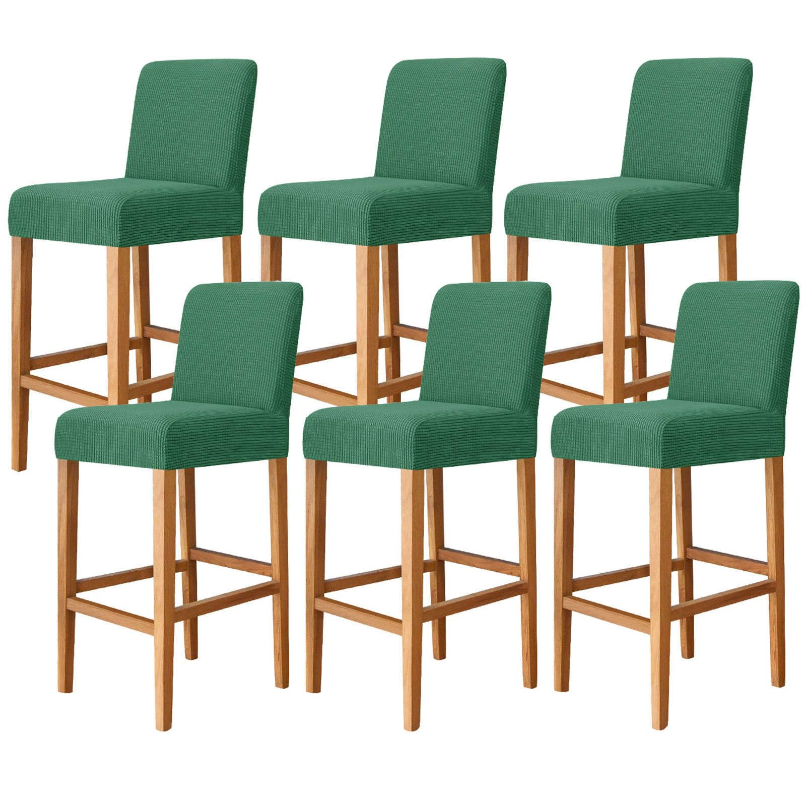 Housse de tabouret de bar beige extensible pour chaise à dossier court (Lot de 2)