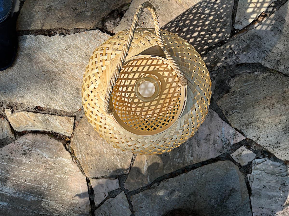 Amazon.de: BOURGH Bambus Laterne/Kerzenhalter Savona Laterne gro H 40 cm -  Windlichter fr drauen/Laterne Holz - Rattan Deko Bambus fr Terasse,  Balkon, Garten und Wohnung