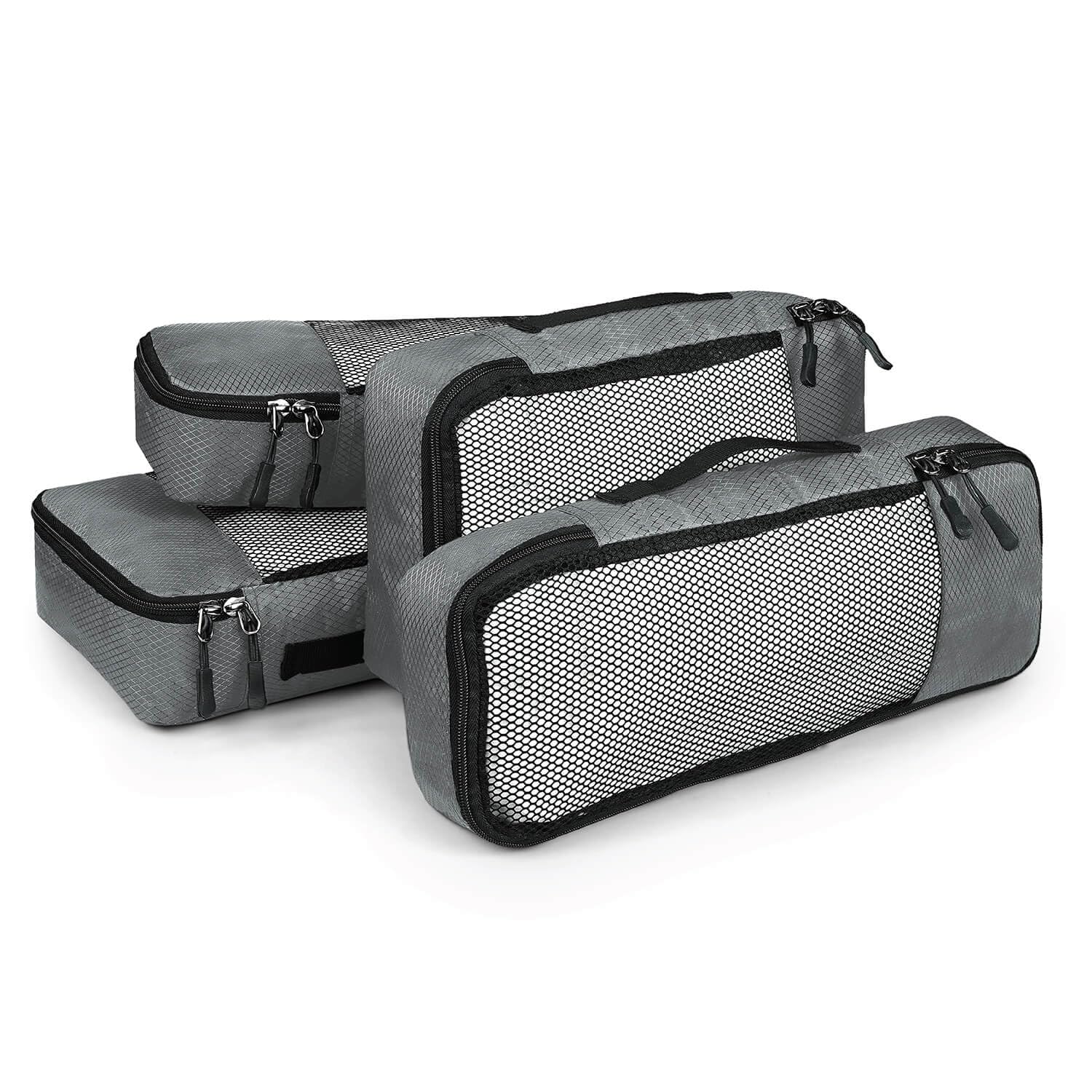 Packing Cubes/Travel Pouch Bag - Suitcase Organiser Set of 4 (2 Small And 2 Slim) -Grey-image-16