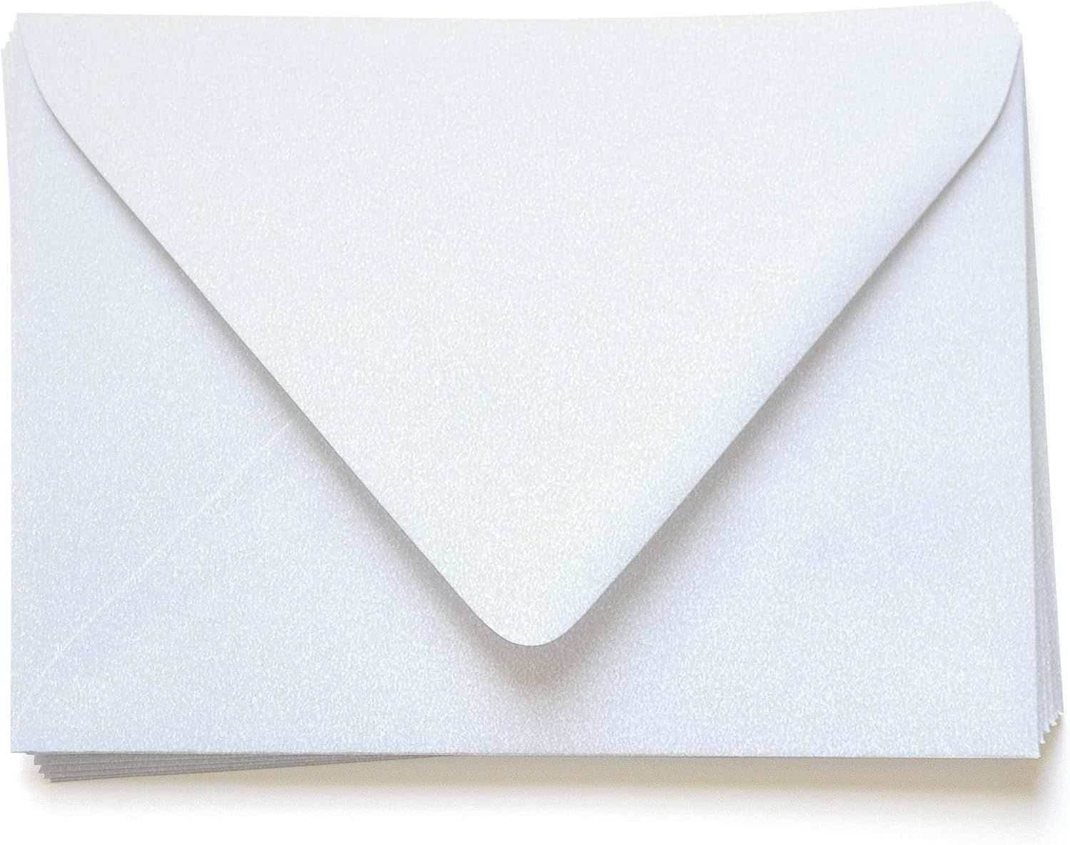 Crystal White Envelopes - A7 Stardream Metallic 5 1/4 x 7 1/4 Euro Flap 81T, 25 pack