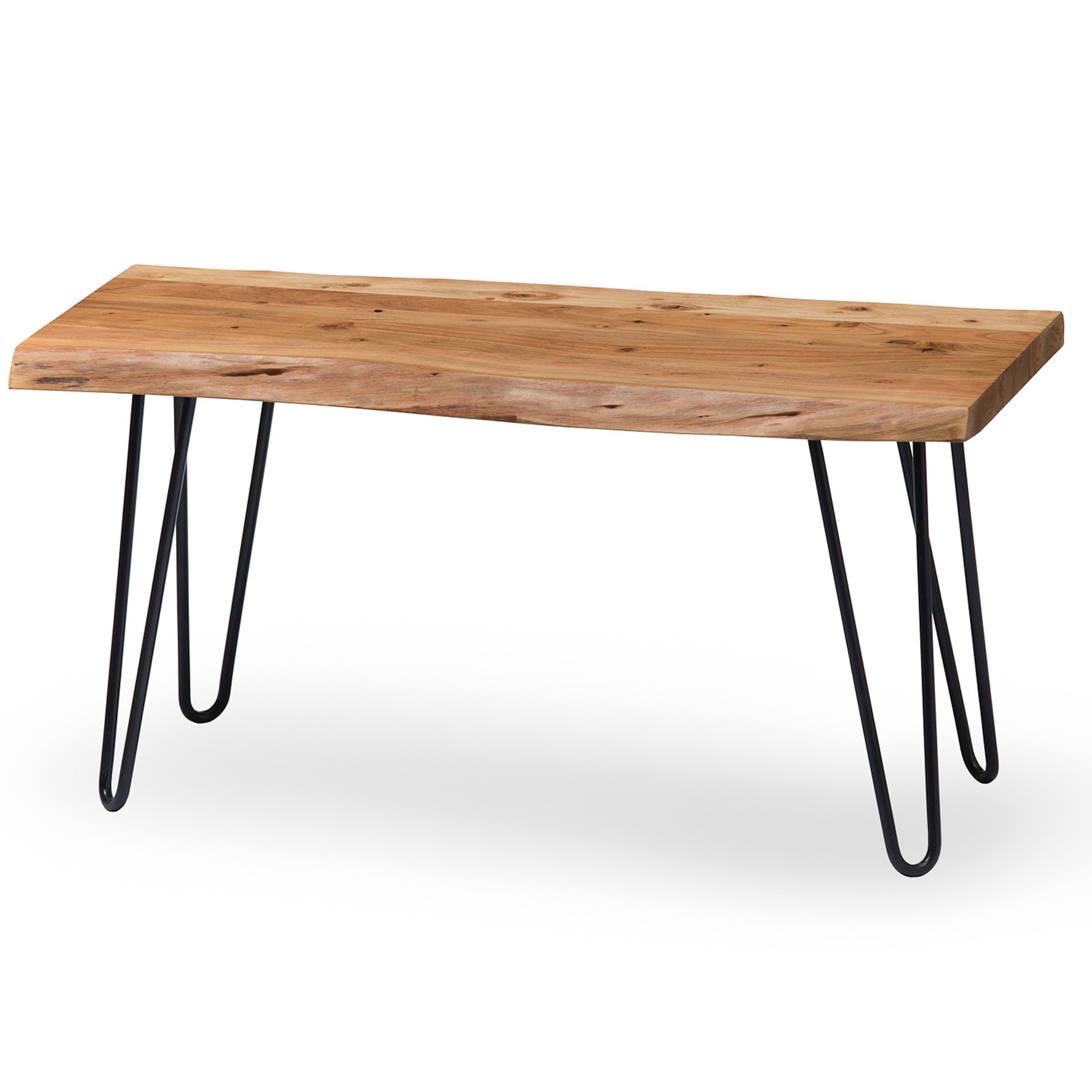 Alaterre Live Edge Solid Wood Entryway Bench with Hairpin Metal Legs, 36” | Narrow Shoe Bench, End of Bed Bench, Modern Farmhouse Table Bench, for Entryway, Dining Room, Kitchen, or Bedroom