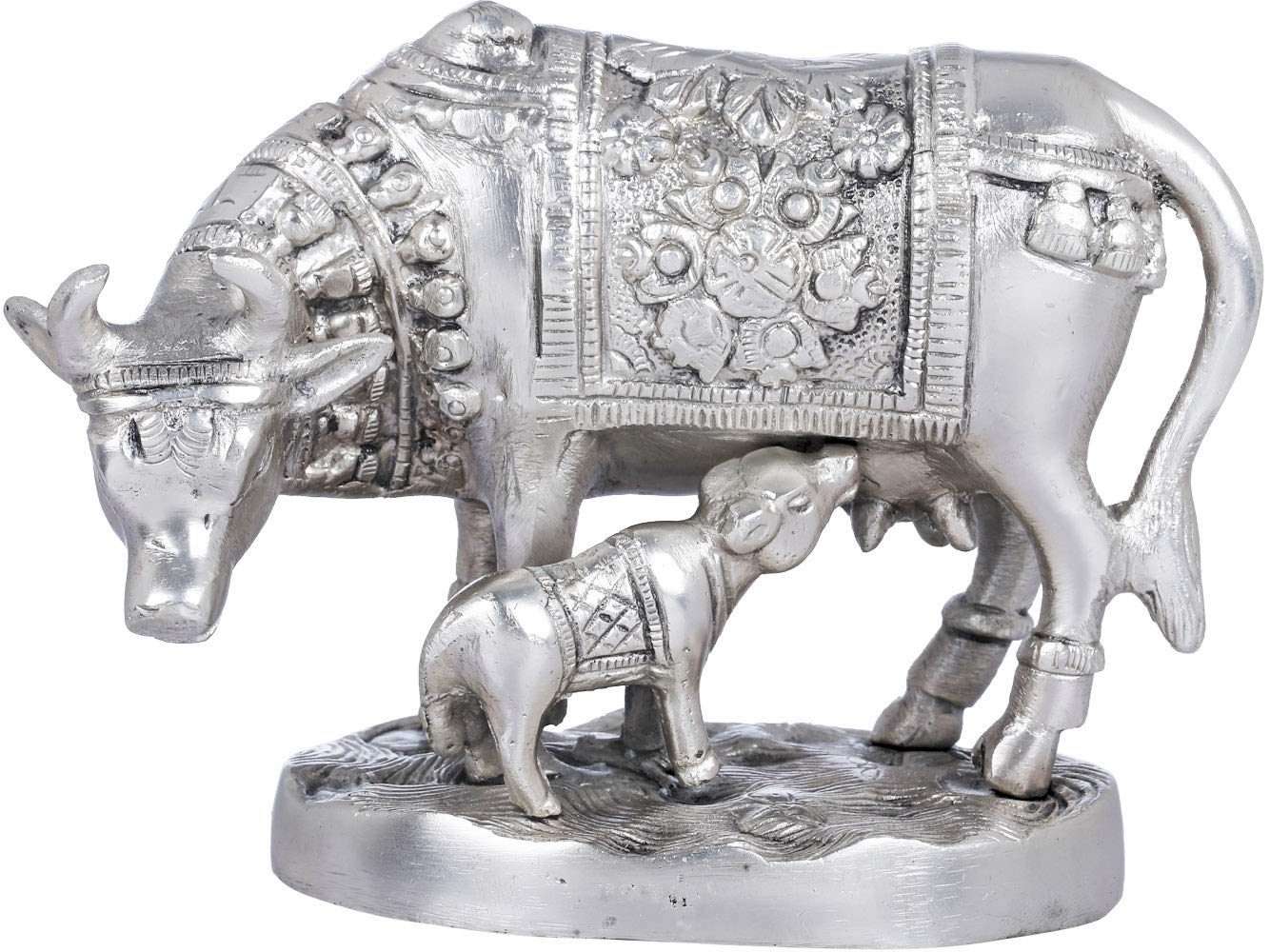 Statue en laiton mère vache et veau cadeau idéal de crémaillère traditionnelle