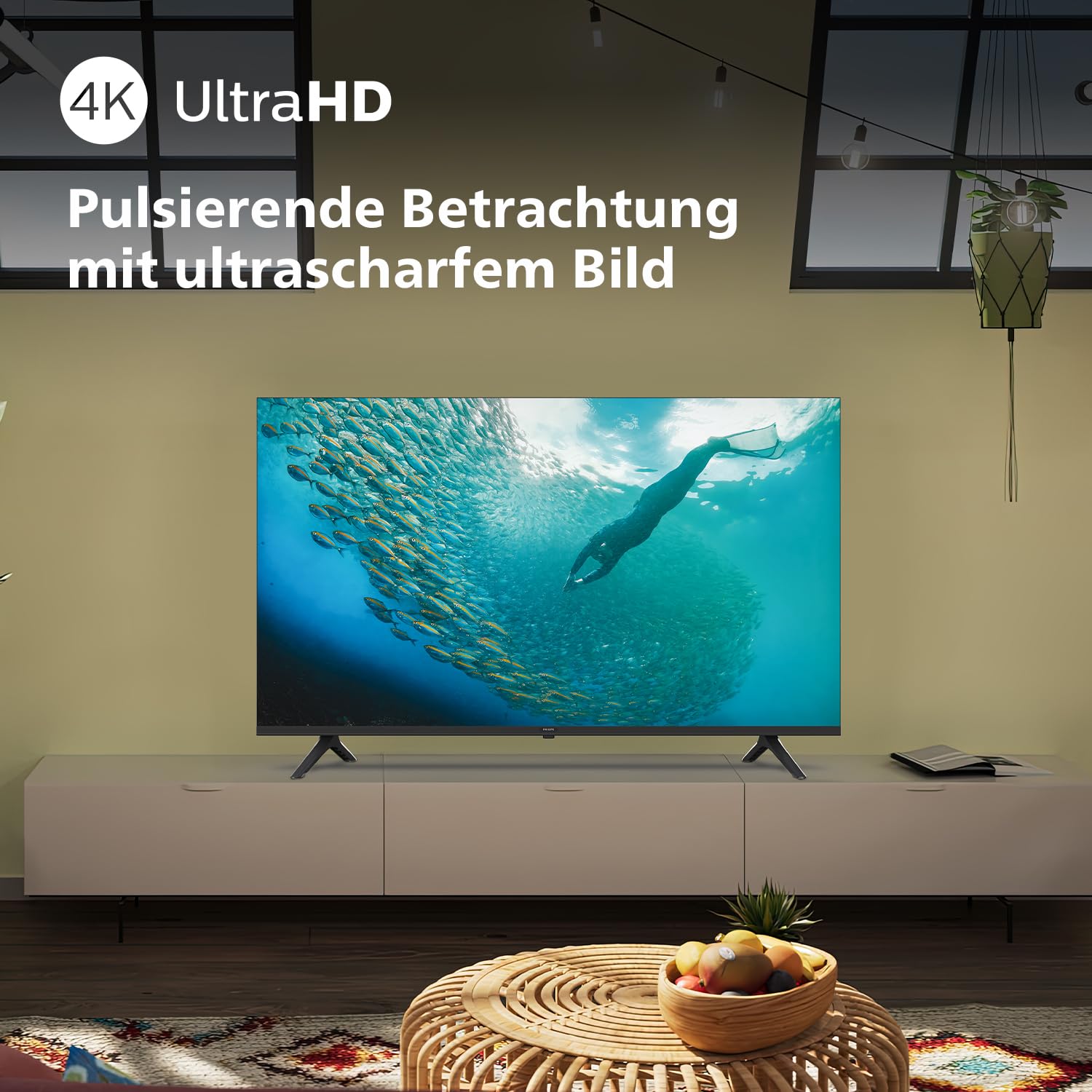 Philips 55PUS7009 4K LED Smart TV - 55-Zoll Display mit Pixel-präziser Ultra HD Titan OS Plattform und Dolby Atmos-Klang. Funktioniert mit Alexa und Google Sprachassistent – Schwarz 55 Zoll – Bild 2